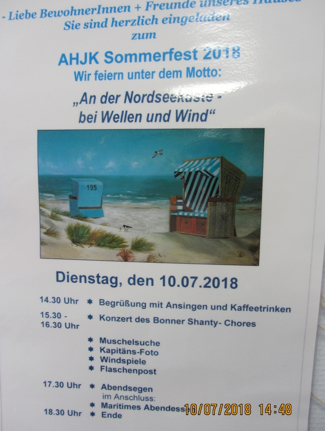 2018: AHJK-Sommerfest - Plakat (Foto: Harald Sommershof)