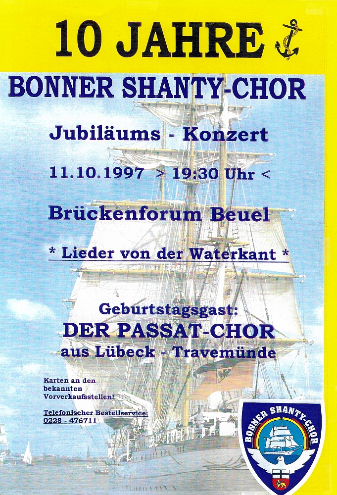 1997: 10 Jahre BONNER SHANTY-CHOR, Plakat