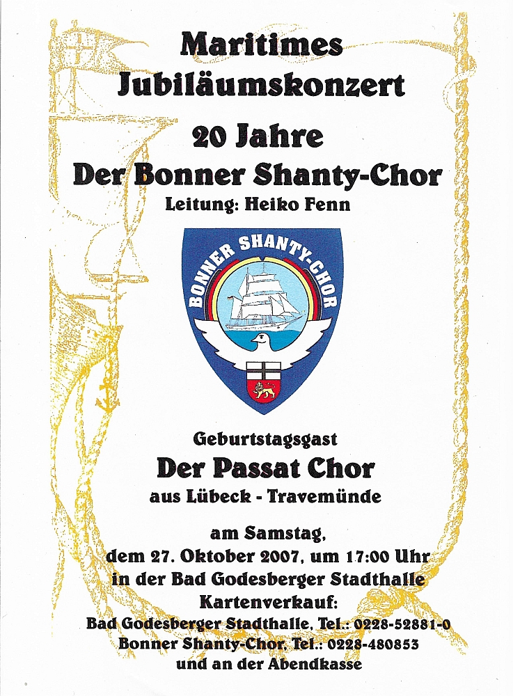 2007: 20 Jahre BONNER SHANTY-CHOR, Plakat